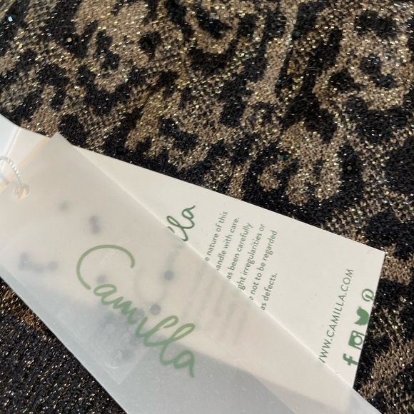 NWT Camilla Abington Palace knit metallic animal print beanie with pompom - Picture 5 of 10